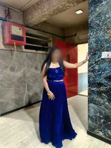 Royal Blue Velvet Lehenga Set