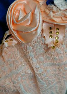 Anarkali-style peach party gown