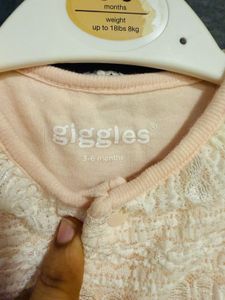branded  Baby Girl's Pink Footie Sleepsuit