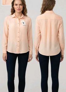 Classic Peach Button-Up Shirt
