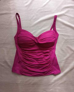 Women's Magenta Ruched Swim Top