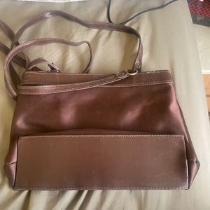 Chic Brown Satiny Handbag