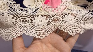 Daisy Print Top with Lace Trim