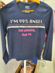 Girl's "99% Angel" Long Sleeve Top
