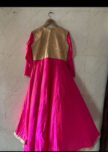 Elegant Navy Blue Kurta and pink gown