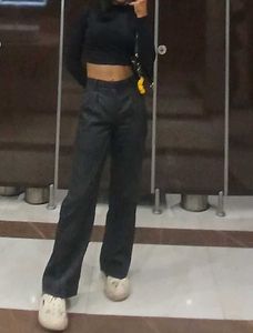 Trendy Wide Leg Black Pants