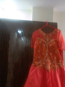 Stunning Orange Ethnic Gown