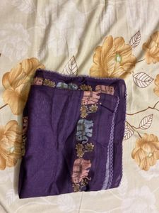 Purple Elephant Print Kurta Set with Dupatta