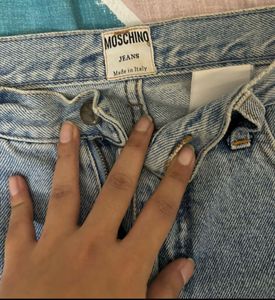 MOSCHINO Light Wash Mom Jeans