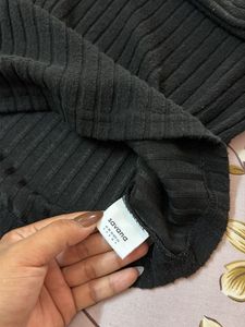 Ribbed Square Neck Long Sleeve Top