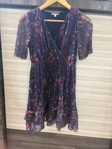 Chic Floral Print Pleated Dress