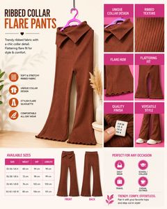 very thick woolen Collar Flare Pants