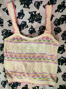 Vintage Crochet KnitCamisole Y2K Fairycore Whimsy