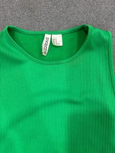 Vibrant Green Ribbed Crop Top