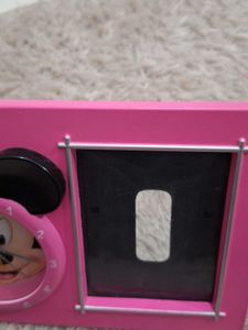Pink Mickey Mouse Photo Frame Clock