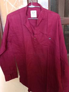 Men's Casual Maroon short Kurta