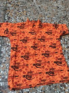 Cute Orange Printed Top and Denim Shorts Set