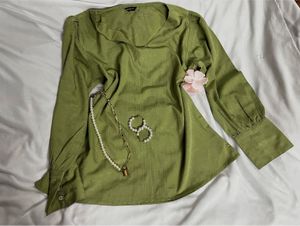 Chic Green Long Sleeve Top✨🍀💚
