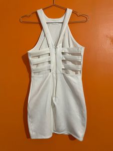 Chic White Halter Neck Dress