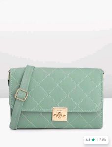 Quilted Mint Green Crossbody Bag