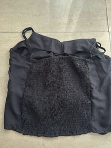 Chic Black Ruched Cami Top
