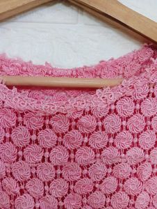 Elegant Pink Crochet Top