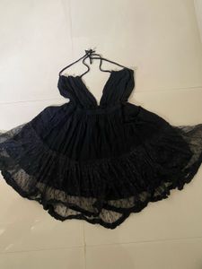 Chic Black Halter Neck Mini Dress