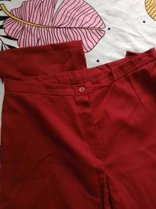 Chic Red Wide-Leg Pants