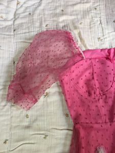 Sunnary cute pink girls designed aesthetic dress