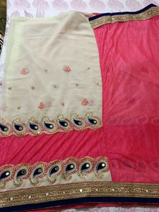 Used festive  wear saree With No Return/No Refund