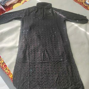Elegant Black Chikankari Kurta