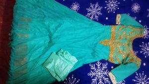 Beautiful Teal Kurta Set with Gold Embroidery