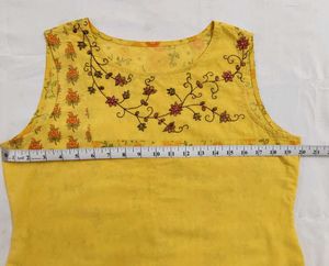 Cotton Floral Embroidered Sleeveless Top