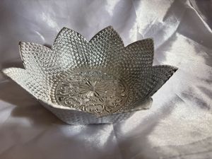 combo Plastic Silver Decorative Bowl and Tea Plate
