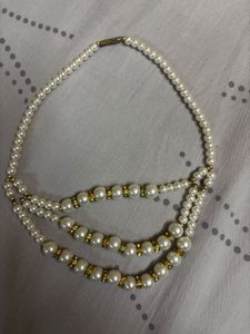 Chic Triple Strand Pearl Necklace