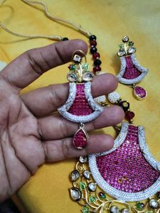 Stunning Kundan &amp; Ruby Necklace Set