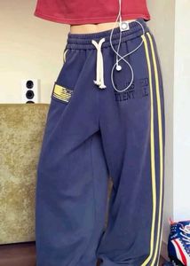 y2k stripe Stylish Blue Sweatpants