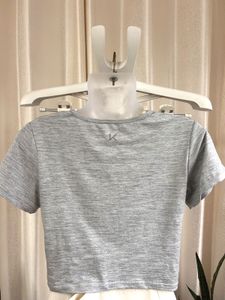 Imported grey Front twist crop top