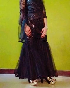 Golden And Black Heels, Party Wear 4 Inch Heels