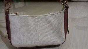 Chic Canvas &amp; Faux Leather Shoulder Bag