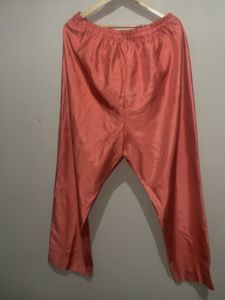 Elegant Coral Silk Palazzos