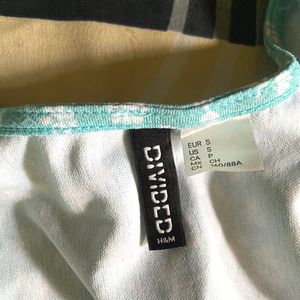 Mint green with white floral print
