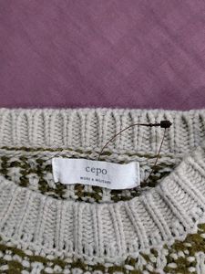 Olive &amp; Beige Knit Sweater