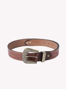 Western Style Embossed Leather Belt