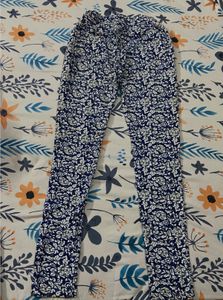 Floral Print Blue Jeggings