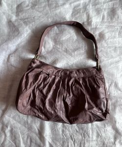 Chic Ruched Leather Shoulder Bag