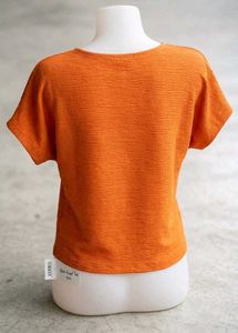 Orange Textured Knot Front Tee