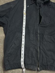 Black Hooded bomber Zip-Up Jacket