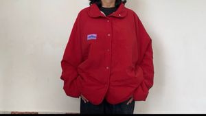 Two side Red &amp; Cream Fleece Jacket
