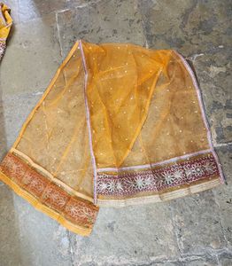 Yellow Embroidered kids Lehenga Choli